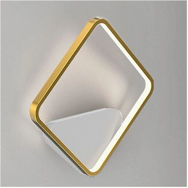 foto del prodotto trade shop traesio applique da parete led 12w quadrato oro lampada moderno minimal luce 4000k 71279 
