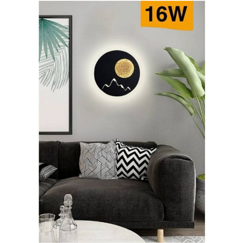 foto del prodotto trade shop traesio applique da parete led 16w moderno retroilluminato tondo 3 tonalit luce e48 n3c 