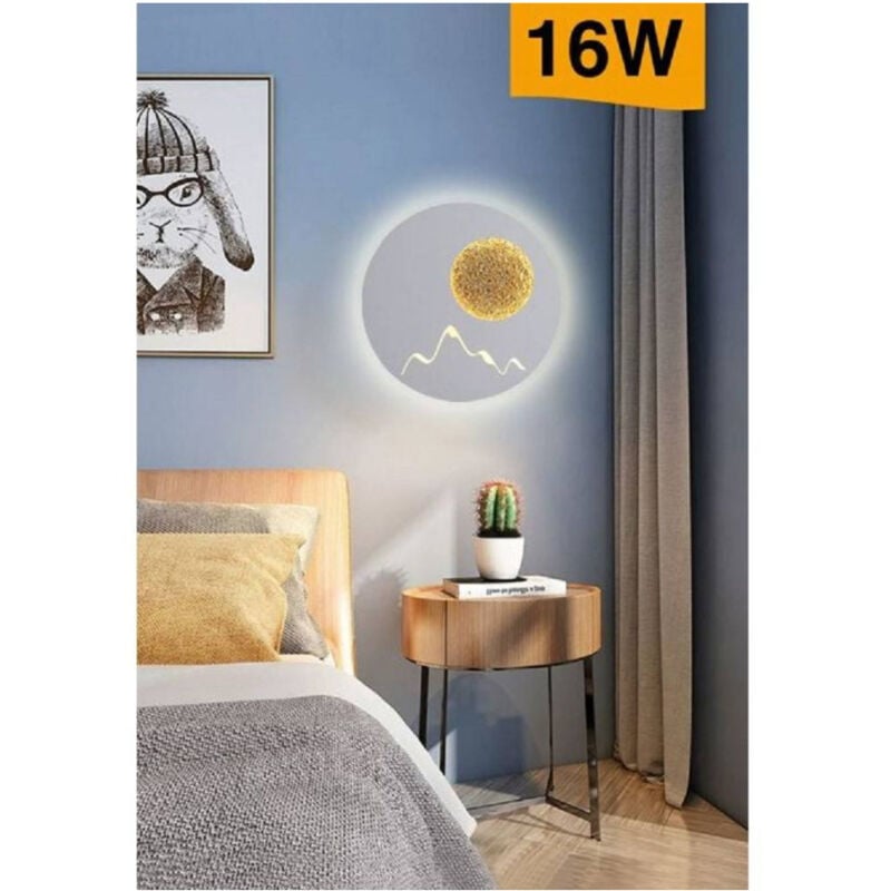 foto del prodotto trade shop traesio applique da parete led moderna retroilluminato tondo 16w 3 tonalit luce e48 b3c 