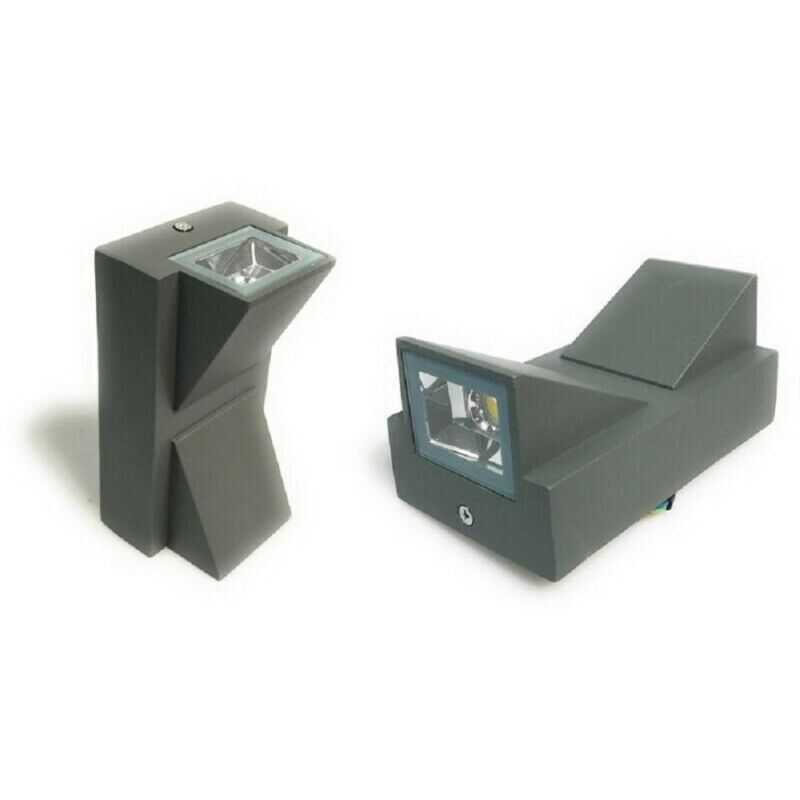 foto del prodotto trade shop traesio applique doppia emissione 10 w per esterno grigio luce fredda calda ip65 es04 bianco caldo 
