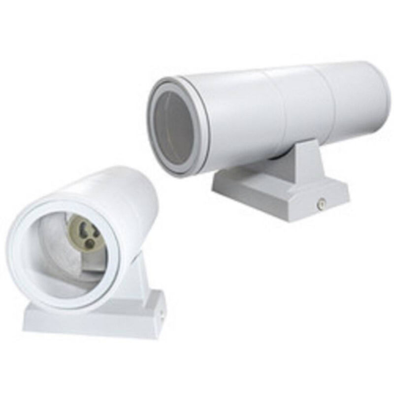 foto del prodotto trade shop traesio applique doppia emissione a parete giardino esterno ip55 portalampada gu10 es01 grigio