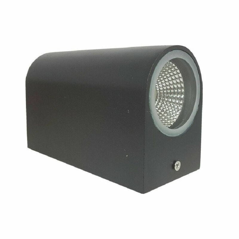 foto del prodotto trade shop traesio applique doppia luce led 10w nero bianco lampada parete up down faretto esterno nero bianco caldo 