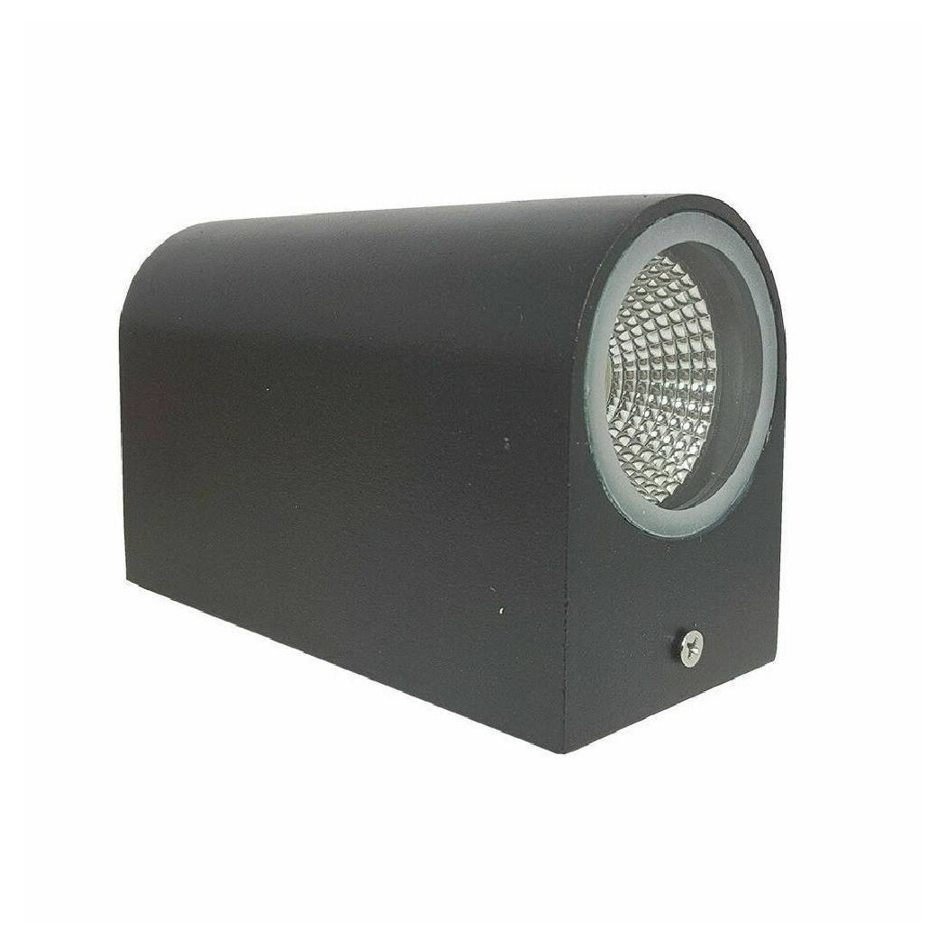 foto del prodotto trade shop traesio applique doppia luce led 10w nero bianco lampada parete up down faretto esterno nero bianco freddo 