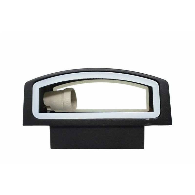 foto del prodotto trade shop traesio applique esterno 2 vie e27 max 60 lampada faretto da parete luce plafoniera 910 nero