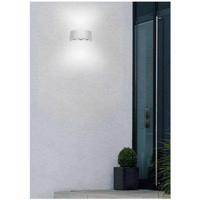 foto del prodotto trade shop traesio - applique esterno led 16 watt crown ip65 up down bianco luce es64 - -bianco freddo -