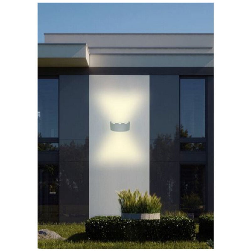 foto del prodotto trade shop traesio - applique esterno led 16w crown ip65 up &amp; down grigio luce calda fredda natural - -bianco naturale -