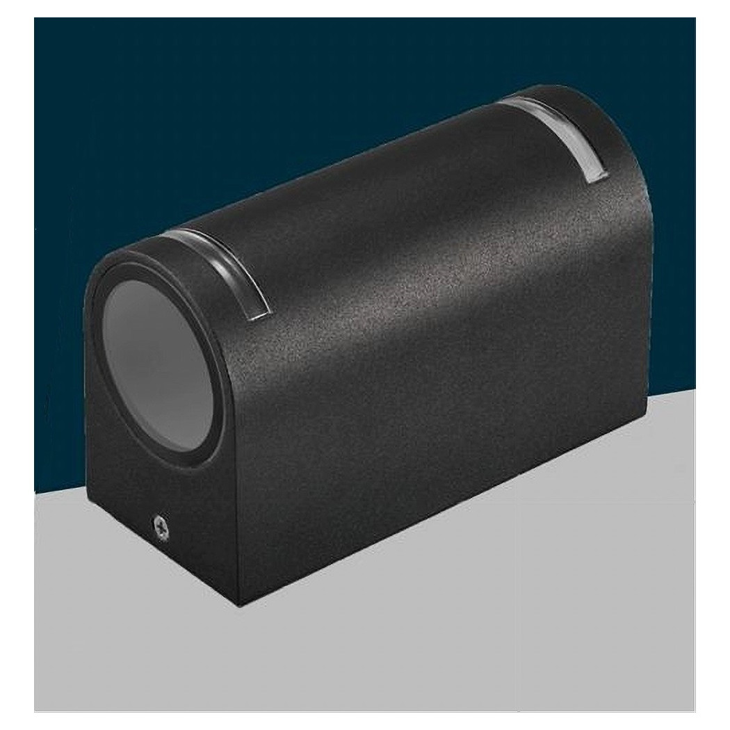 foto del prodotto trade shop traesio applique esterno per parete facciate giardino lampada up down gu10 ip54 gn wl062 nero