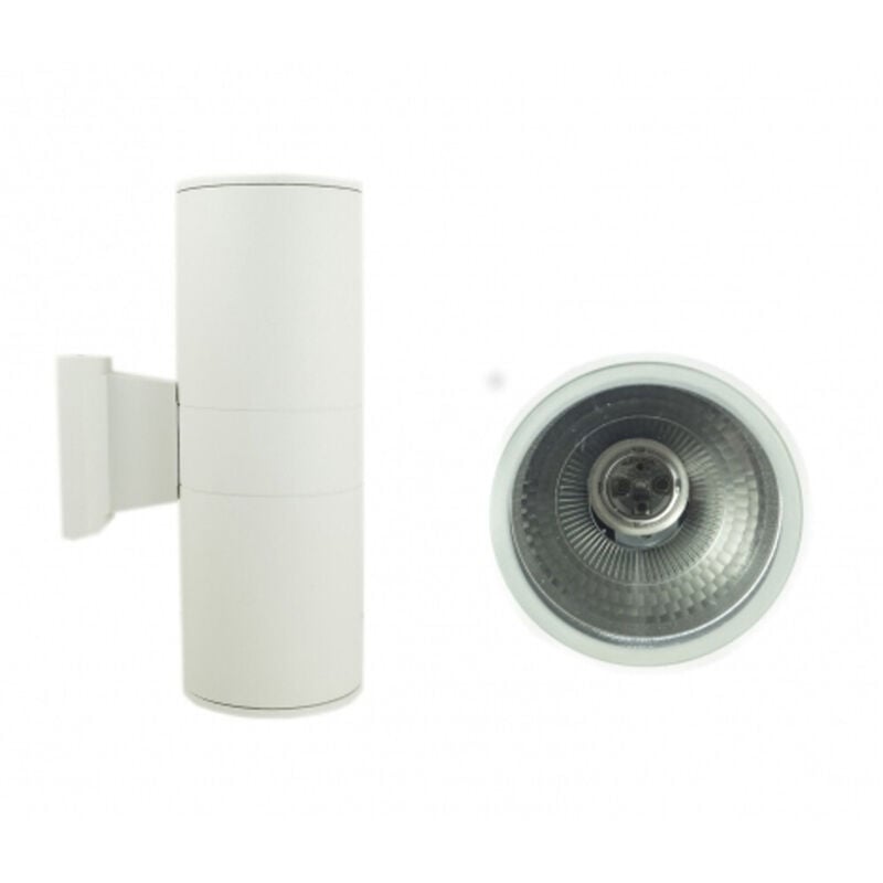 foto del prodotto trade shop traesio applique faretto plafoniera doppio faretto fascio tondo dw bianco tubo alluminio 