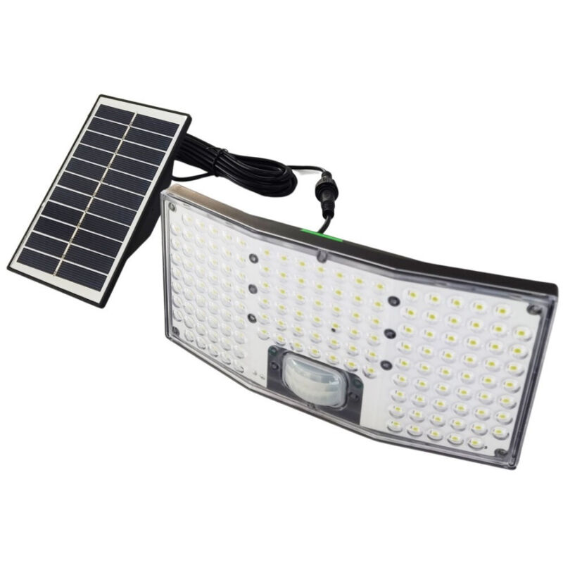 foto del prodotto trade shop traesio applique faretto solare da esterno con pannello sensore luce fredda ip65 sw2881 f 