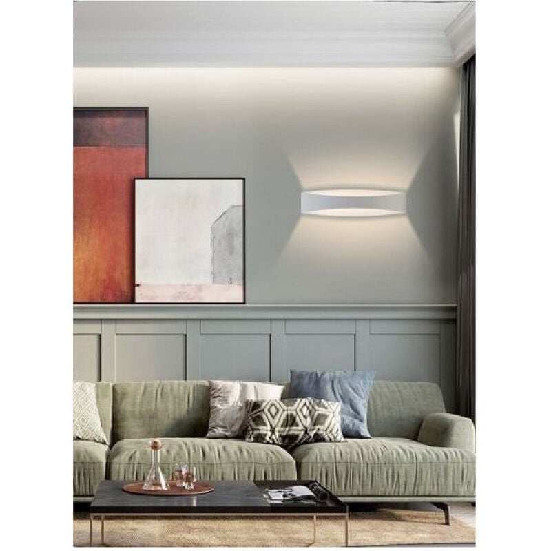 foto del prodotto trade shop traesio applique lampada da parete luce led moderna 12 watt luce 4000k 6500k 3000k e59 b bianco caldo 