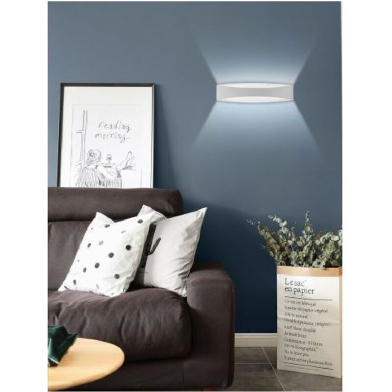 foto del prodotto trade shop traesio applique lampada da parete luce led moderna 12 watt luce 4000k 6500k 3000k e59 b bianco freddo 