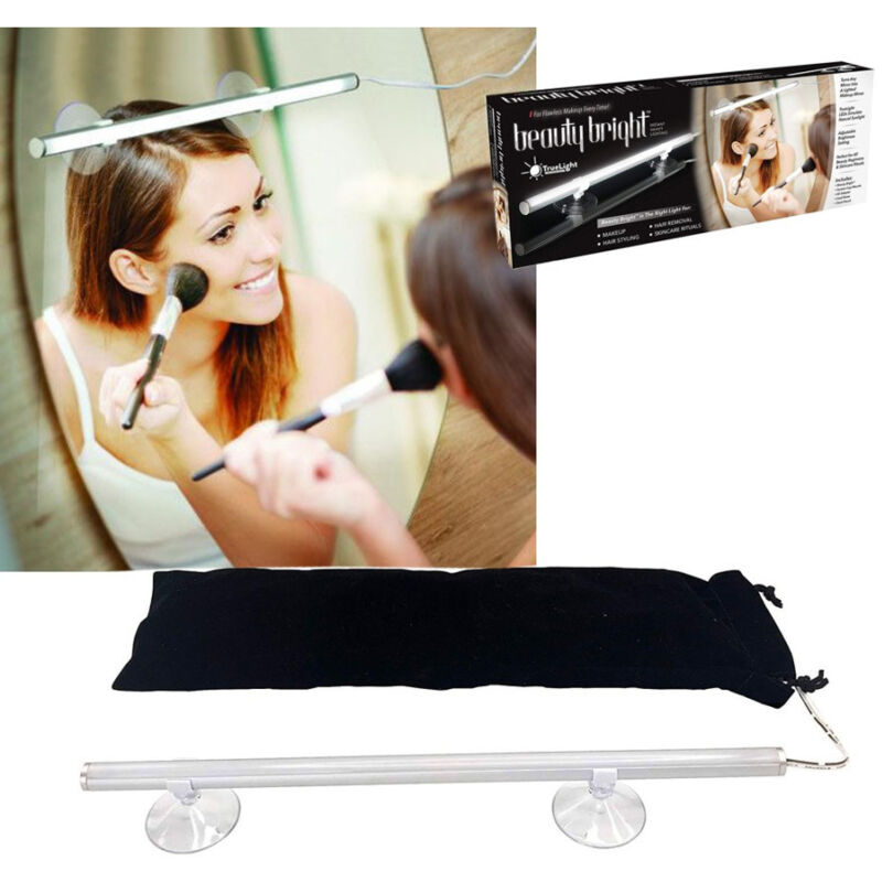 immagine 0 del prodotto trade shop traesio applique lampada da parete specchio a led con ventose per make up usb 6500k 