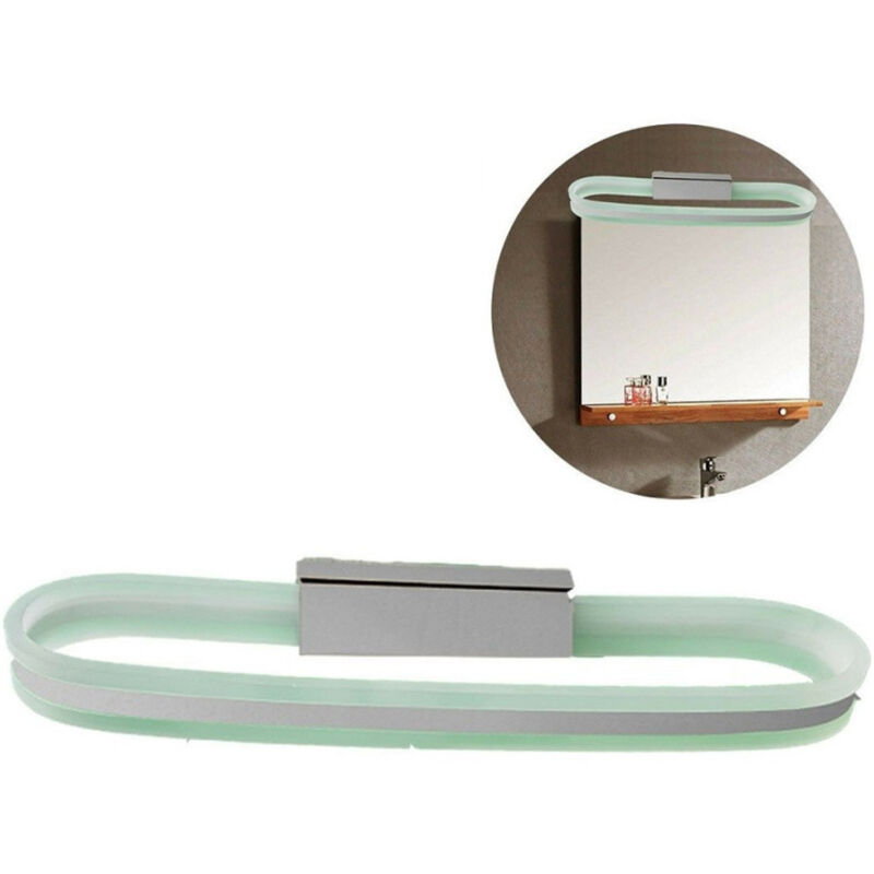 foto del prodotto trade shop traesio applique lampada moderno da parete muro specchio 10w bagno 50 led 2835 smd luce bianco naturale 