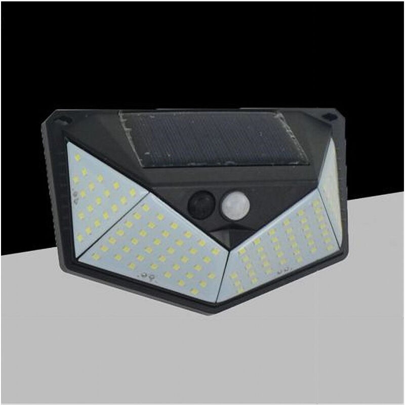 foto del prodotto trade shop traesio applique lampada pannello solare parete con sensore movimento luce 4000k so a4 n 