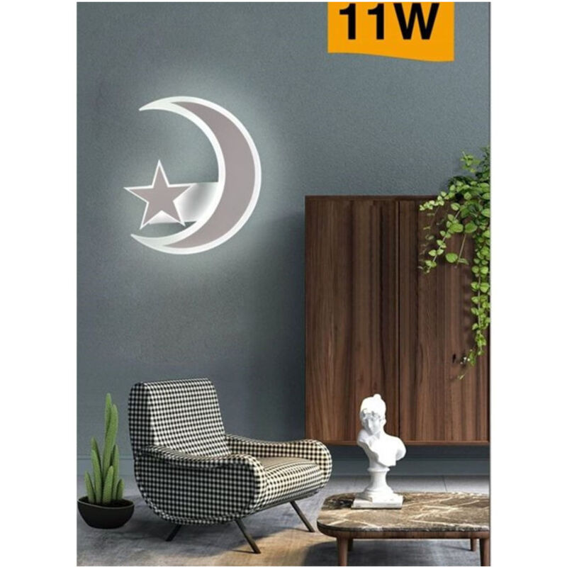 foto del prodotto trade shop traesio applique lampada stella e luna a led moderna 11w tre colorazione di luce e47 3c 