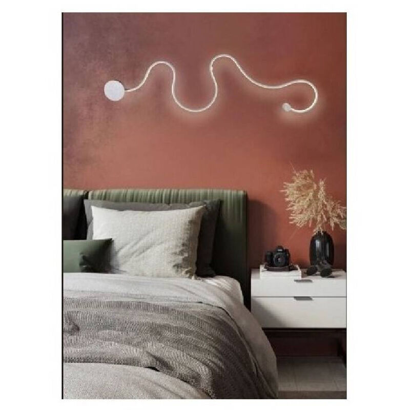 foto del prodotto trade shop traesio - applique led 28 w lampada parete a nastro bianco luce calda fredda naturale e69-b - -bianco caldo -