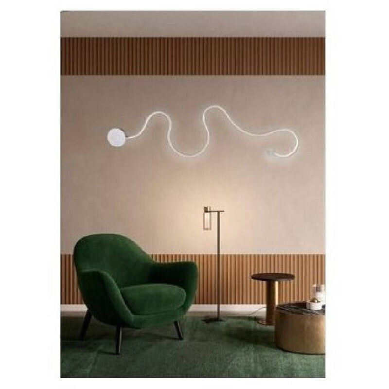 foto del prodotto trade shop traesio - applique led 28 w lampada parete a nastro bianco luce calda fredda naturale e69-b - -bianco freddo -