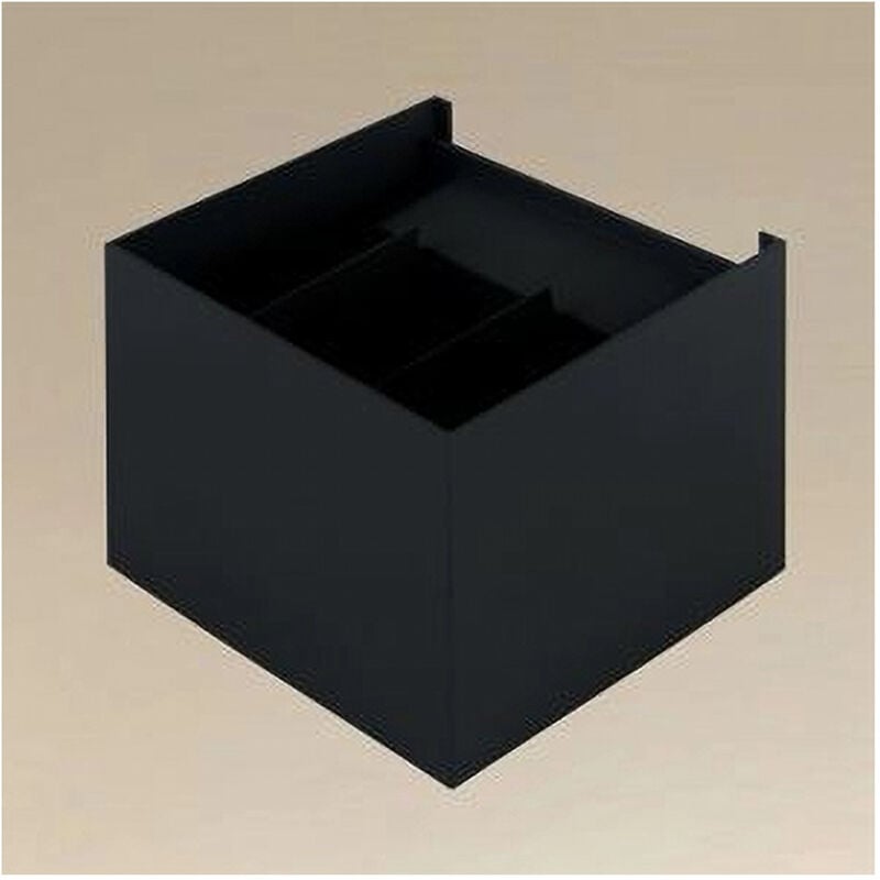 foto del prodotto trade shop traesio applique led a cubo 12 watt lampada quadrata nero da parete interno ip20 00755 