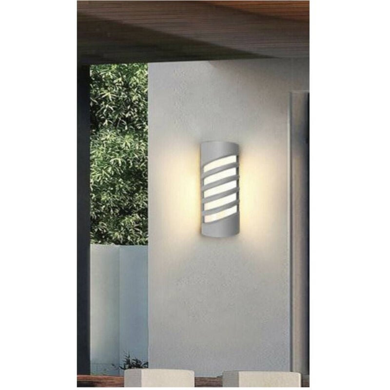 foto del prodotto trade shop traesio applique led a parete 12 w per esterno luce 3000k 6500k 4000k grigio ip65 es56 bianco caldo 