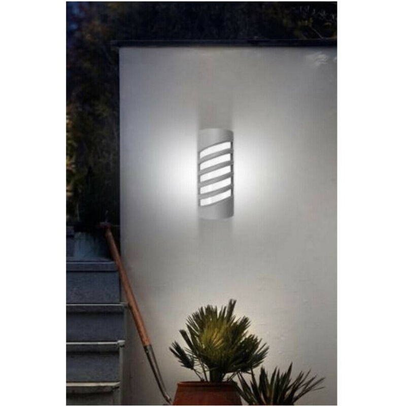 foto del prodotto trade shop traesio applique led a parete 12 w per esterno luce 3000k 6500k 4000k grigio ip65 es56 bianco freddo 