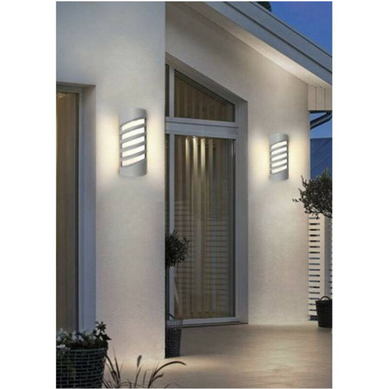foto del prodotto trade shop traesio applique led a parete 12 w per esterno luce 3000k 6500k 4000k grigio ip65 es56 bianco naturale 