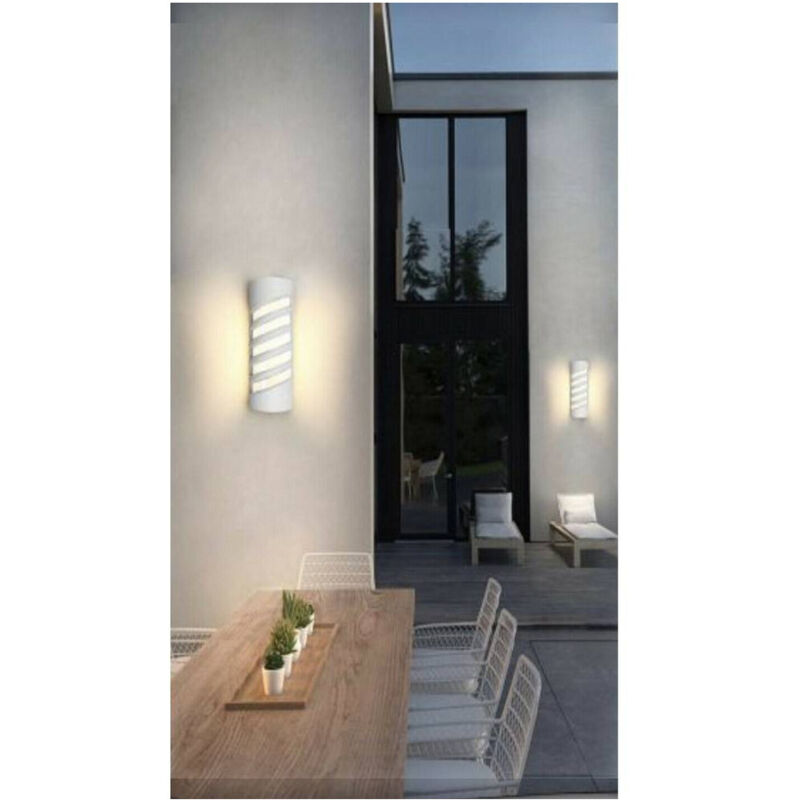 foto del prodotto trade shop traesio applique led a parete bianco 12 w per esterno luce 3000k 6500k 4000k ip65 es56 bianco caldo 