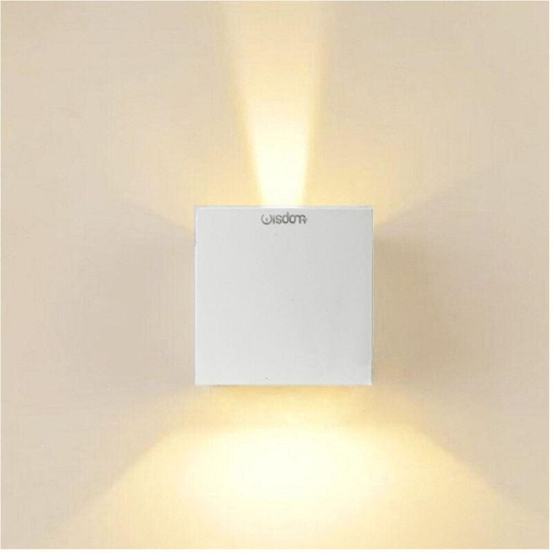 foto del prodotto trade shop traesio - applique led cubo lampada da parete 10w 1300lm luce regolabile updown ip65 - -bianco caldo -