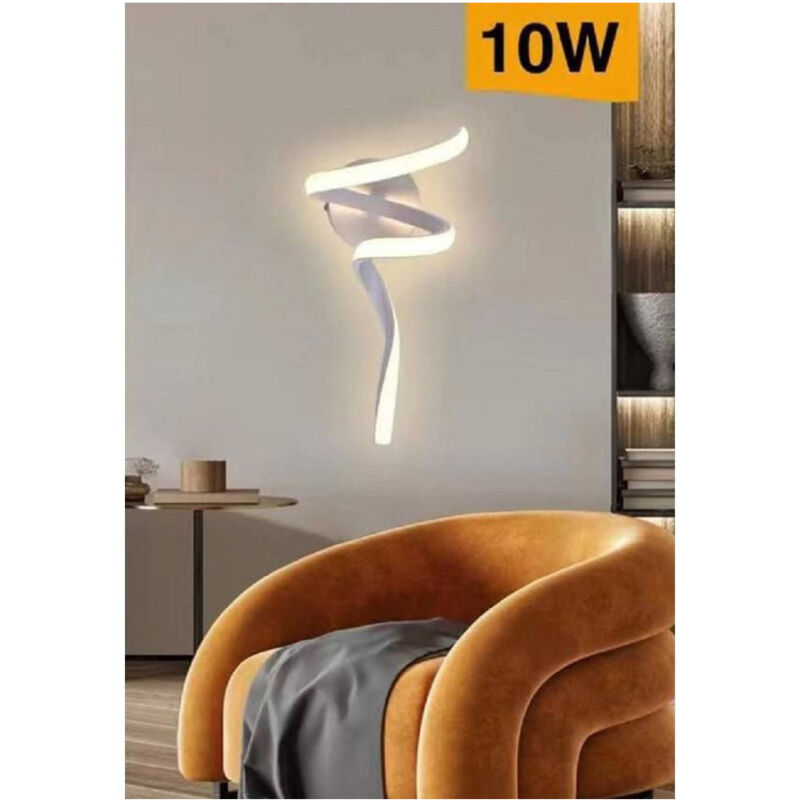 foto del prodotto trade shop traesio applique led curvo 10 w lampada da parete stilizzata 3 colorazioni luce aq19 3c 