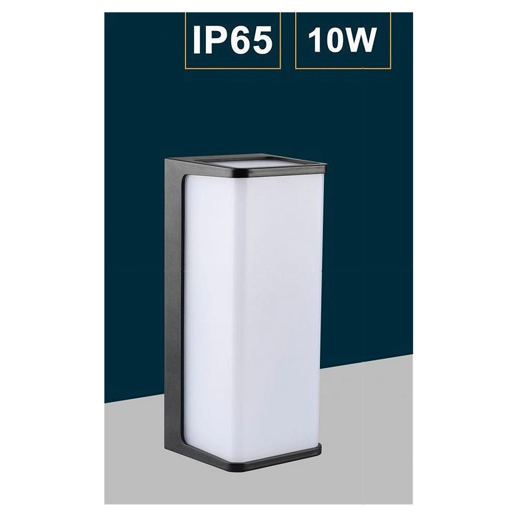 foto del prodotto trade shop traesio applique led da esterno giardino moderno lampada da muro nera 10 watt ip65 643 n bianco freddo 