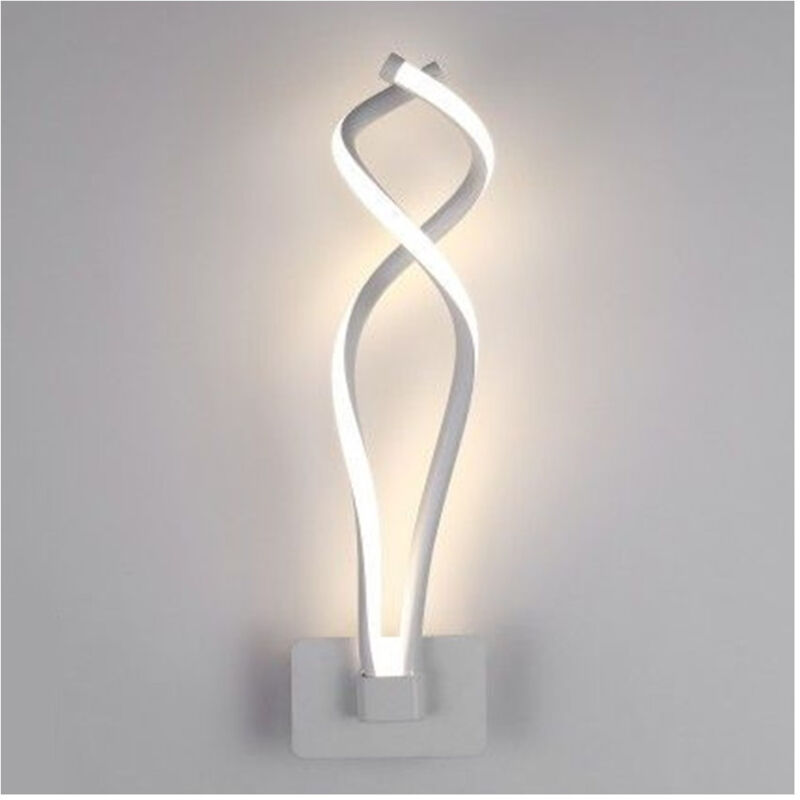 foto del prodotto trade shop traesio applique led da parete 18w moderna intrecciato bianco lampada luce naturale 00107 