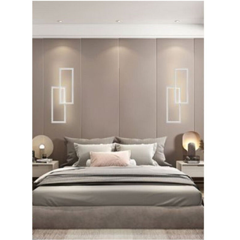 foto del prodotto trade shop traesio applique led da parete 32w 2 rettangoli aperti luce calda fredda naturale aq25 b bianco freddo 