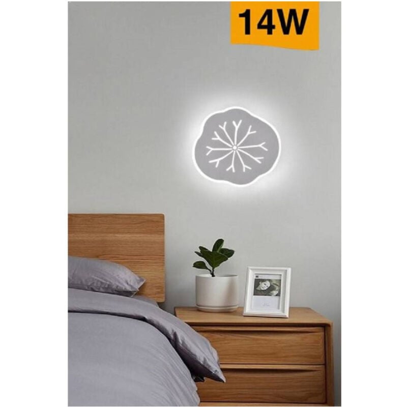 foto del prodotto trade shop traesio applique led decorativa effetto venature foglia muro lampada 14w moderna aq10 3c 