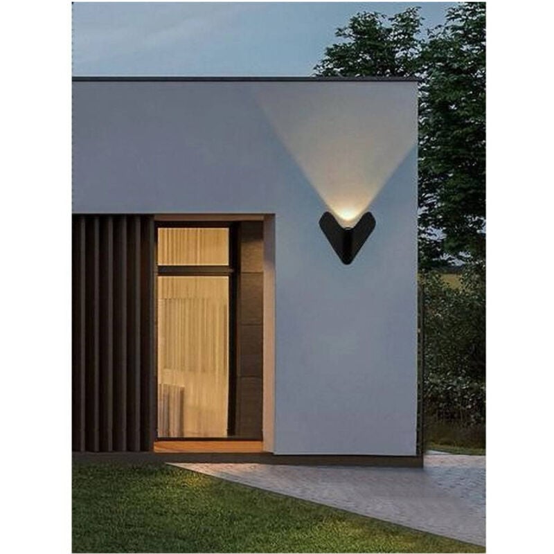 foto del prodotto trade shop traesio applique led esterno parete 12 w alluminio nero luce fredda calda naturale es61 bianco caldo 