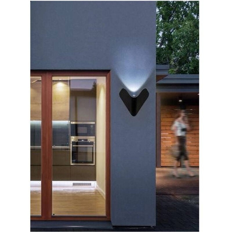 foto del prodotto trade shop traesio applique led esterno parete 12 w alluminio nero luce fredda calda naturale es61 bianco freddo 