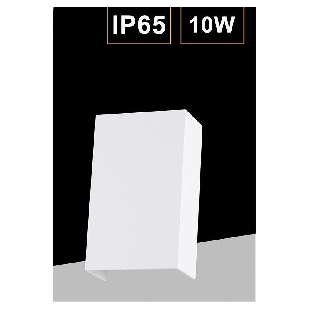foto del prodotto trade shop traesio applique led esterno rettangolare 10w doppia emissione di luce 3000k 4000k 640 b bianco caldo 