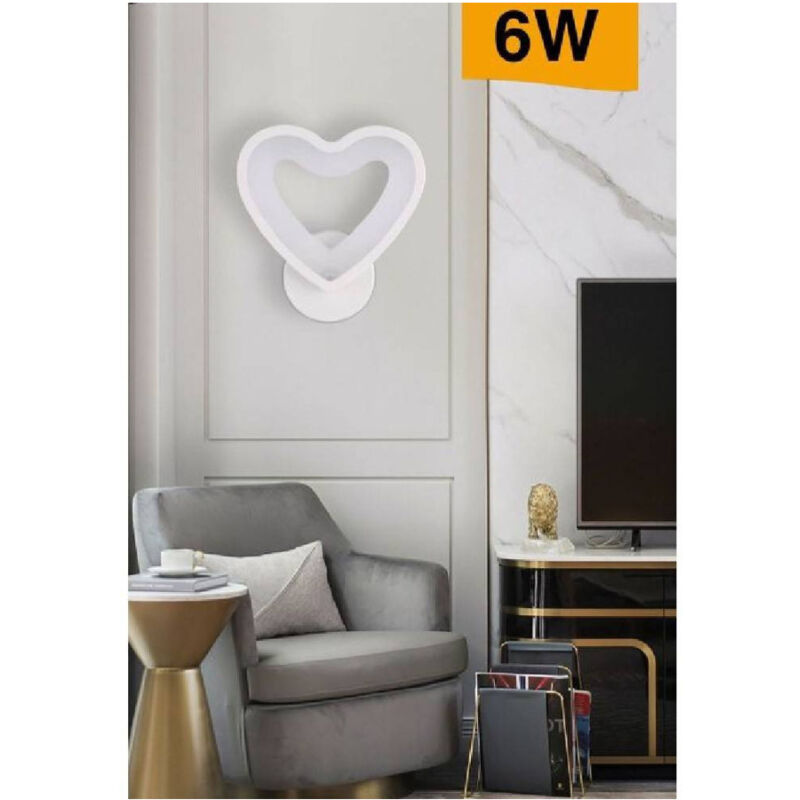 foto del prodotto trade shop traesio applique led forma cuore 6 w a parete abat jour 3 modalit di colore luce e28 3c 