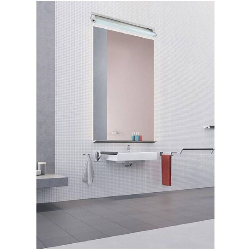 foto del prodotto trade shop traesio applique led lampada da specchio lineare 7 watt 45cm bagno luce 4000k 6500k f02 bianco freddo 