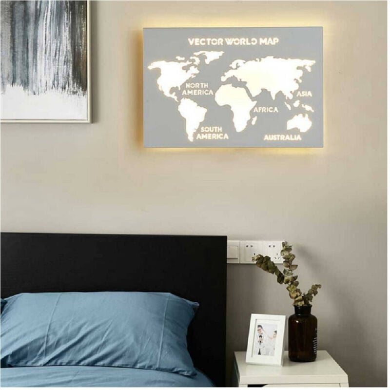 foto del prodotto trade shop traesio - applique led moderno da parete retroilluminato 13w 3 colorazione di luce aq18-3c -