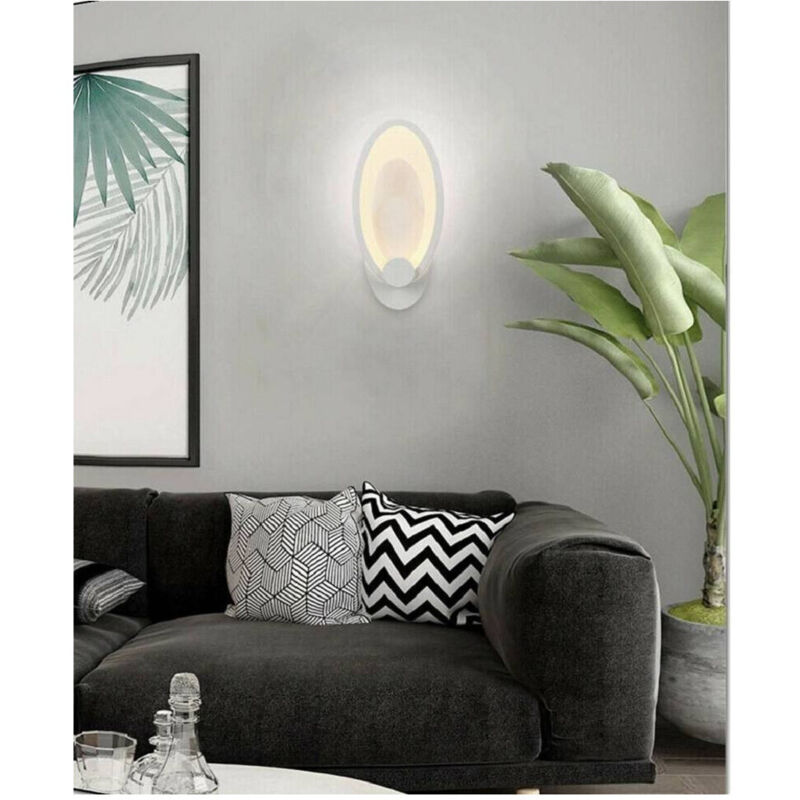 foto del prodotto trade shop traesio - applique led ovale 9 watt parete lumetto luce bianca fredda calda naturale e25 - -bianco caldo -