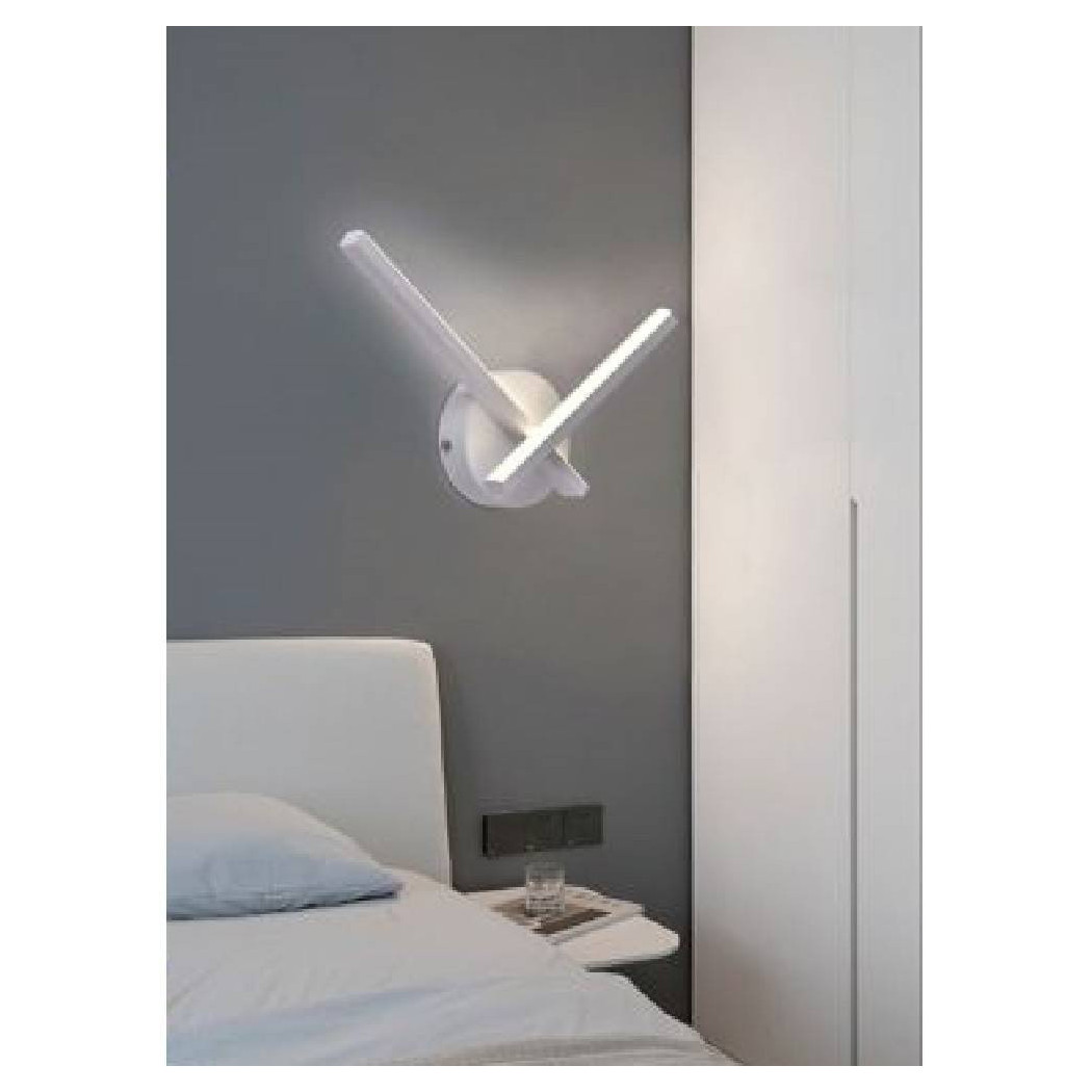 foto del prodotto trade shop traesio applique led parete 6 w 2 bracci incrociati moderno luce 3000k 4000k 6500k e67 b bianco naturale 