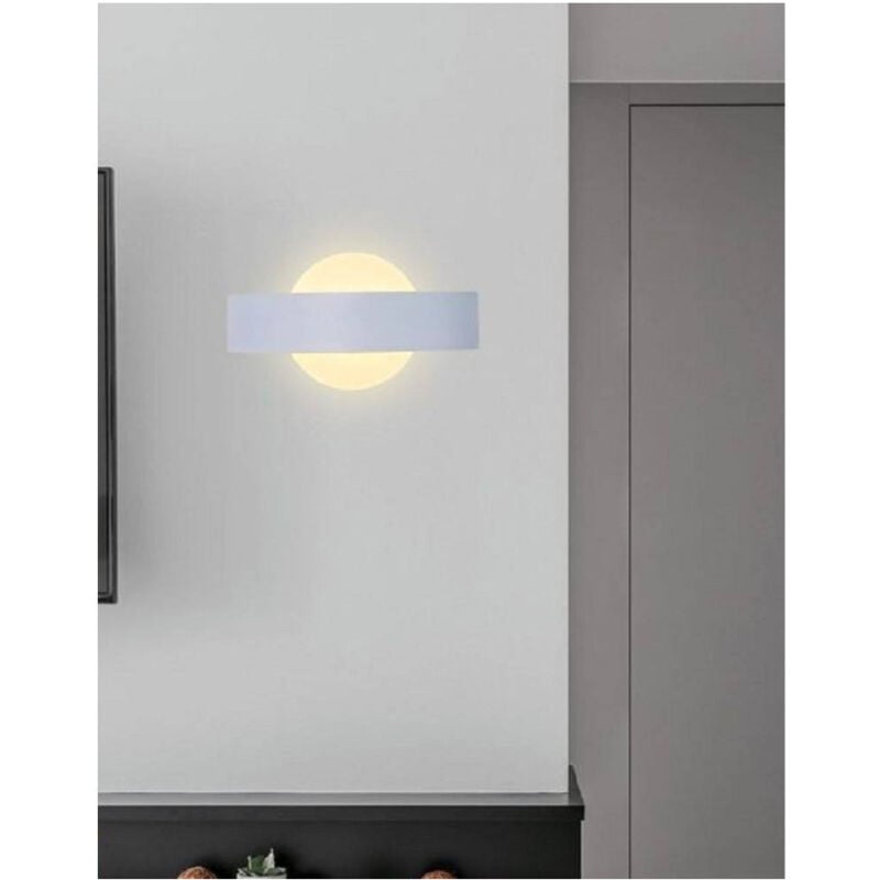 foto del prodotto trade shop traesio applique led parete 8w bianca doppia emissione lampada luce 6500k 3000k 4000 e17 bianco caldo 