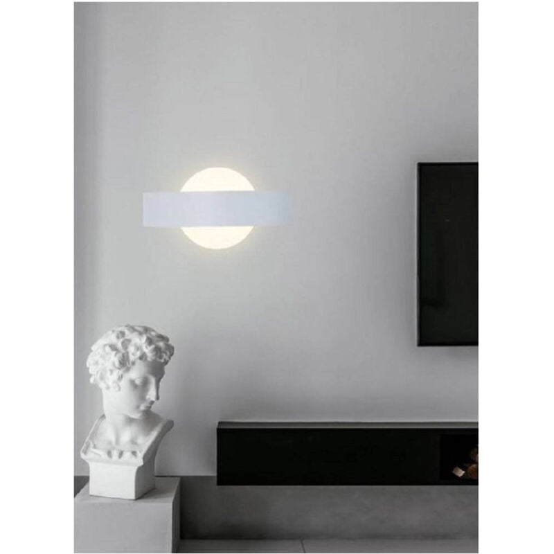 foto del prodotto trade shop traesio applique led parete 8w bianca doppia emissione lampada luce 6500k 3000k 4000 e17 bianco freddo 