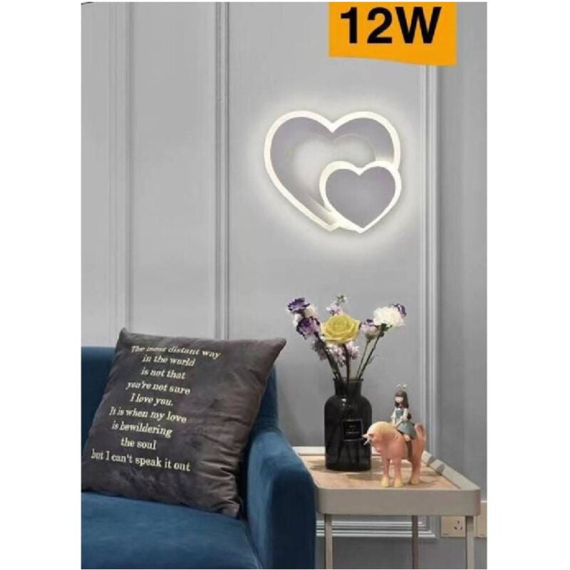 foto del prodotto trade shop traesio applique led parete forma doppio cuore moderno 12w 3 modalit colore luce e83 3c 