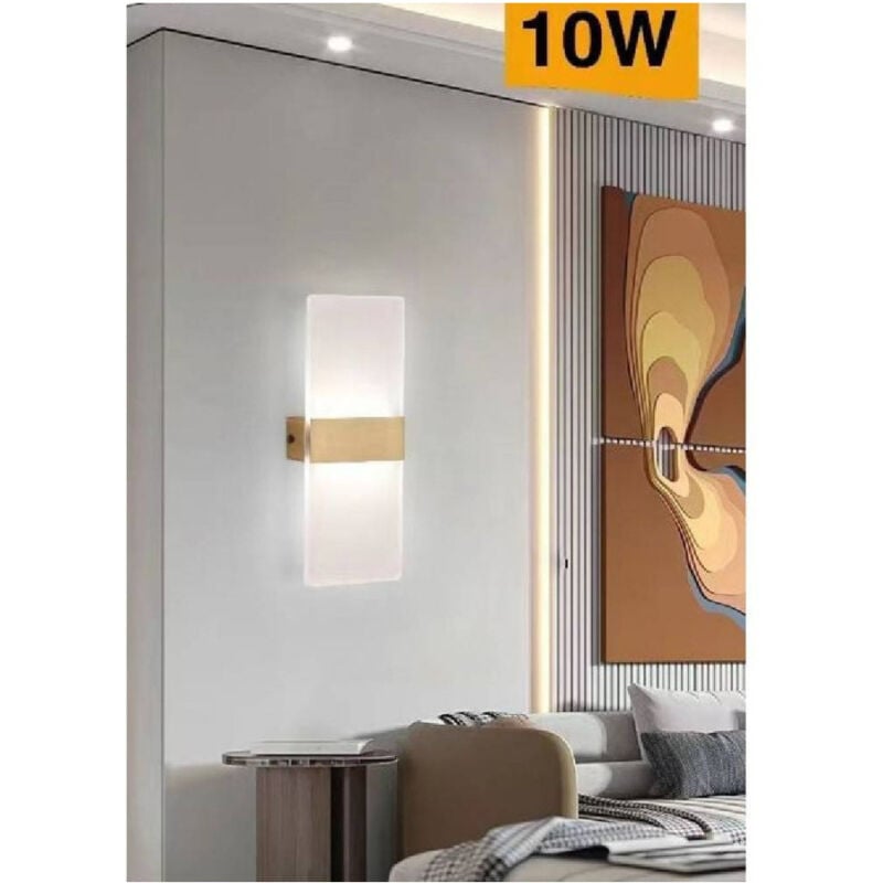 foto del prodotto trade shop traesio applique led rettangolare 10w parete doppia emissione 3 colorazione luce e37 c3c 