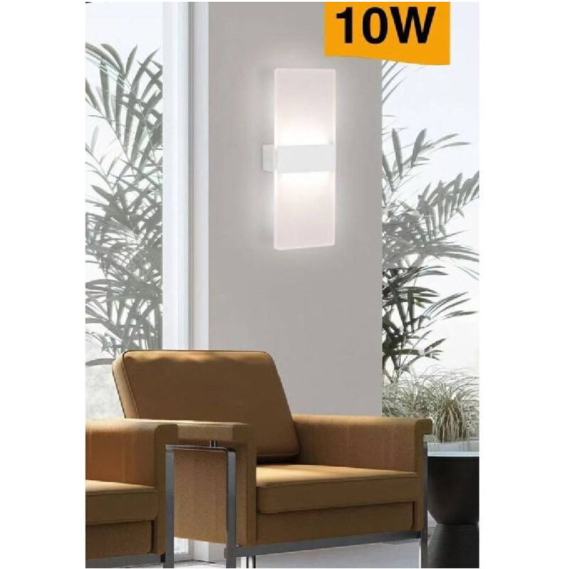 foto del prodotto trade shop traesio applique led rettangolare 10w parete doppia emissione 3 colorazioni luce e37 b3c 