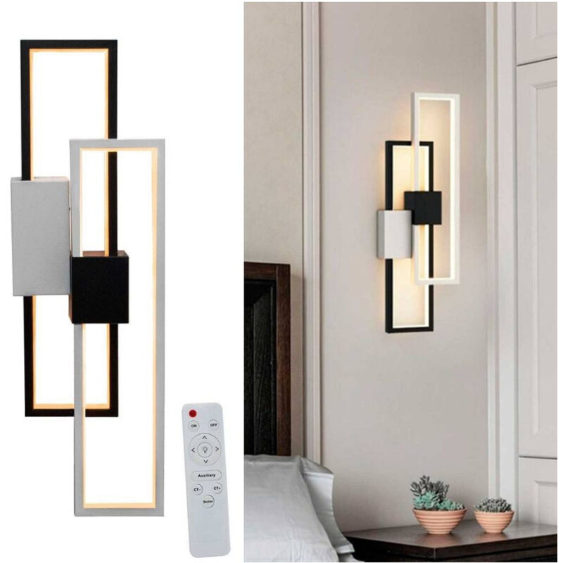 foto del prodotto trade shop traesio applique led rettangolare 2x23w cct 3000k a 6500k parete dimmerabile telecomando 