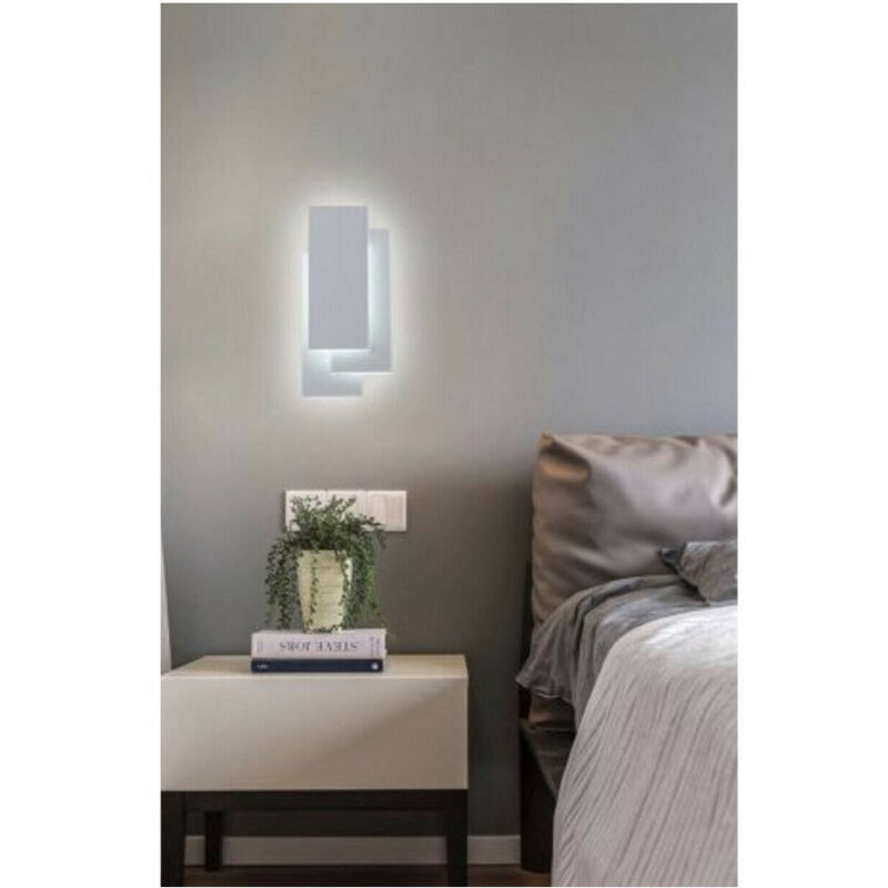 foto del prodotto trade shop traesio applique led rettangolo comodino abat jour 12 w luce fredda calda naturale e41 bianco freddo 