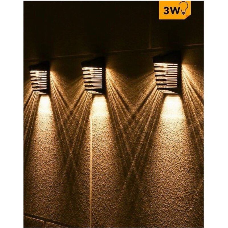 foto del prodotto trade shop traesio applique led ricaricabile 3watt con pannello solare ip65 luce 3000k 6500k yh0614 bianco caldo 