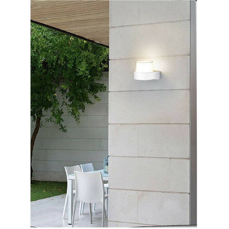 foto del prodotto trade shop traesio applique moderna a led esterno da parete 7 w bianco luce 6500k 3000k 4000k es57 bianco naturale 