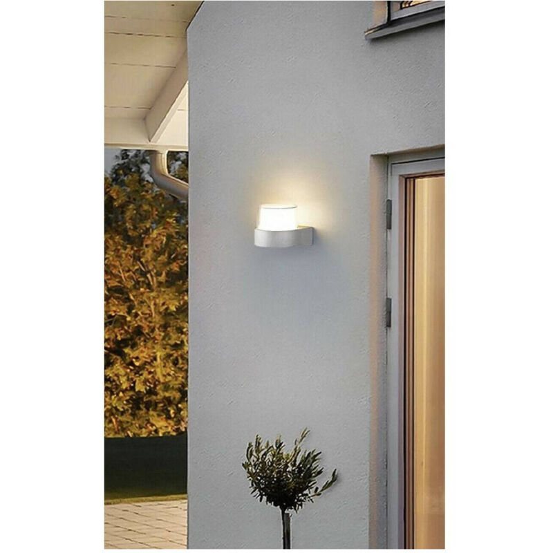 foto del prodotto trade shop traesio - applique moderna a led grigio esterno da parete 7 w luce 6500k 3000k 4000k es57 - -bianco caldo -